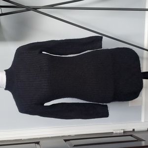 AVA D Moss Mock Neck Ribbed Knit Sweater Dress Tunic Top